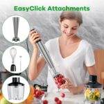 Immersion Blender Handheld Corded Hand Blenders Set 1100W, Trigger Variable Speed 5 in 1 Stick Emulsifier with Chopper, Whisk and Frother for Soup, Baby Food and Smoothies - Image 5