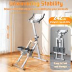 Stair Stepper Folding Vertical Aerobics Appliances Exercise Climber for at-Home Workouts Total Body Exerciser with Handle 242LBS Load with Pedal/Stand/Cup Holder, Step Angle Adjustable - Image 3
