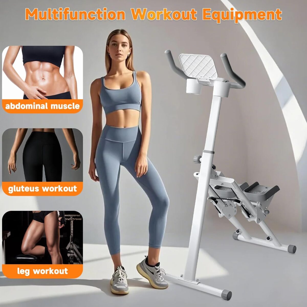 Stair Stepper Folding Vertical Aerobics Appliances Exercise Climber for at-Home Workouts Total Body Exerciser with Handle 242LBS Load with Pedal/Stand/Cup Holder, Step Angle Adjustable - Image 7