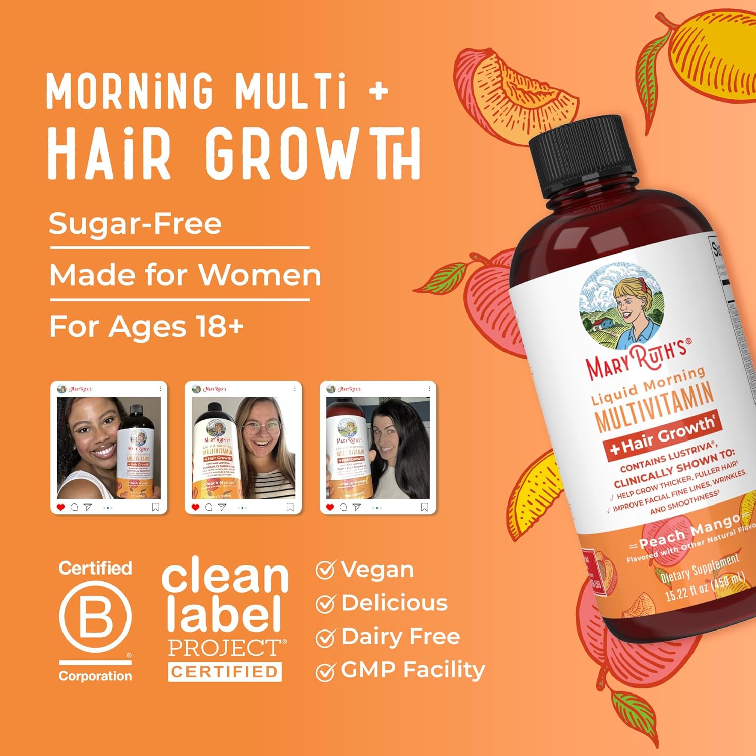 1760734258_MaryRuth-Organics-Liquid-MultivitaminHair-Growth-Biotin-10000mcg-Lustriva-Hair-Growth-Supplement-Clinically-Tested-in-Women-for-Thicker-HairFacial-Wrinkle-Skin-Care-Ages-18-15.22-Fl-Oz.jpg MaryRuth Organics Liquid Multivitamin+Hair Growth | Biotin 10000mcg | Lustriva Hair Growth Supplement | Clinically Tested in Women for Thicker Hair&Facial Wrinkle | Skin Care | Ages 18+ | 15.22 Fl Oz - Image 9
