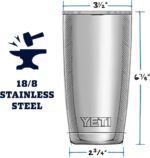 YETI Rambler 20 oz Stainless Steel Vacuum Insulated Tumbler w/MagSlider Lid - Image 3