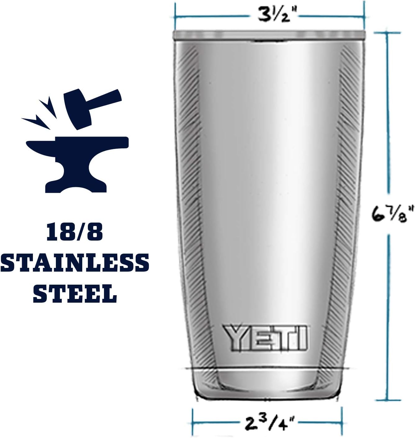 1760735187_YETI-Rambler-20-oz-Stainless-Steel-Vacuum-Insulated-Tumbler-wMagSlider-Lid.jpg YETI Rambler 20 oz Stainless Steel Vacuum Insulated Tumbler w/MagSlider Lid - Image 3