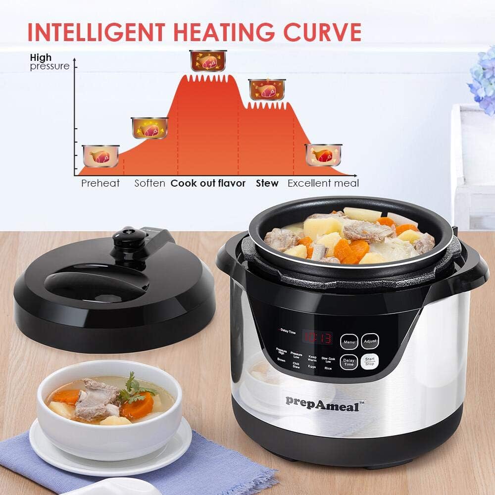 1760735474_3-Quart-Pressure-Cooker-8-IN-1-Multi-Use-Programmable-Instant-Cooker-Electric-Pressure-Pot-with-Slow-Cook-Rice-Steamer-Saute-Brown-Warmer.jpg 3 Quart Pressure Cooker 8 IN 1 Multi Use Programmable Instant Cooker Electric Pressure Pot with Slow Cook, Rice, Steamer, Sauté, Brown, Warmer - Image 4
