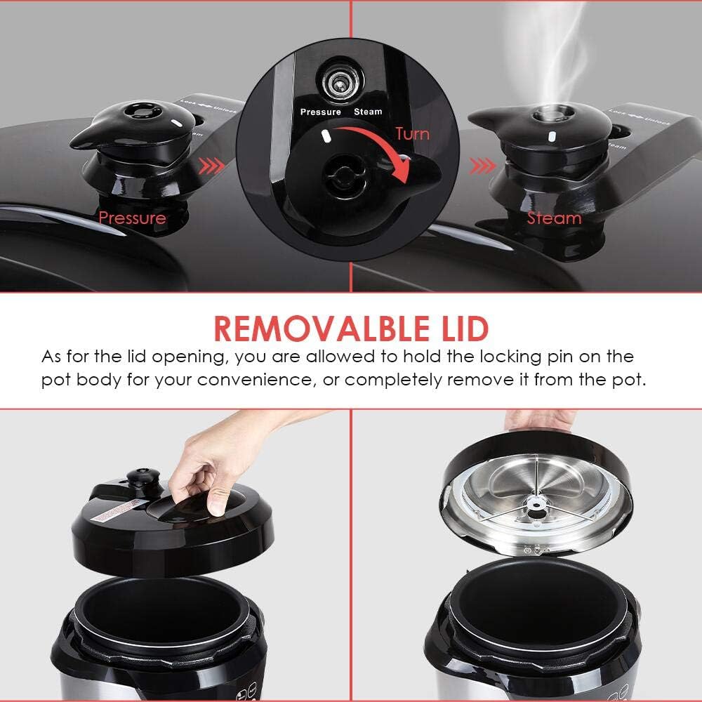 1760735476_3-Quart-Pressure-Cooker-8-IN-1-Multi-Use-Programmable-Instant-Cooker-Electric-Pressure-Pot-with-Slow-Cook-Rice-Steamer-Saute-Brown-Warmer.jpg 3 Quart Pressure Cooker 8 IN 1 Multi Use Programmable Instant Cooker Electric Pressure Pot with Slow Cook, Rice, Steamer, Sauté, Brown, Warmer - Image 6