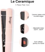 L'ANGE HAIR Le Ceramique 1-Pass Flat Iron Hair Straightener | Fast Heating Ceramic Flat Iron | Best Hot Tools Professional Hair Straightener to Lock in Moisture & Shine | (Blush) - Image 3