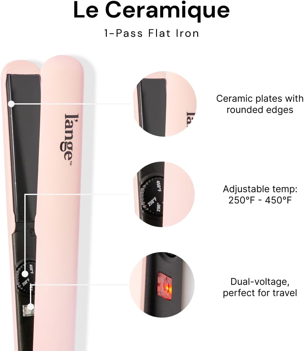 1760735811_LANGE-HAIR-Le-Ceramique-1-Pass-Flat-Iron-Hair-Straightener-Fast-Heating-Ceramic-Flat-Iron-Best-Hot-Tools-Professional-Hair-Straightener-to-Lock-in-Moisture-Shine-Blush.jpg L'ANGE HAIR Le Ceramique 1-Pass Flat Iron Hair Straightener | Fast Heating Ceramic Flat Iron | Best Hot Tools Professional Hair Straightener to Lock in Moisture & Shine | (Blush) - Image 3