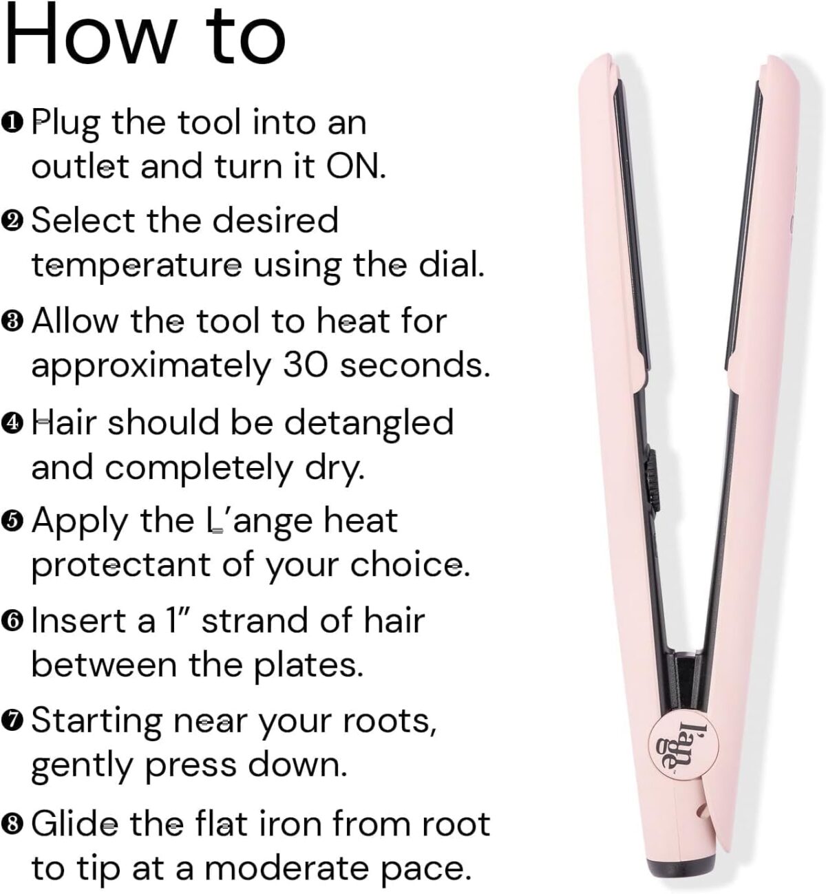 L'ANGE HAIR Le Ceramique 1-Pass Flat Iron Hair Straightener | Fast Heating Ceramic Flat Iron | Best Hot Tools Professional Hair Straightener to Lock in Moisture & Shine | (Blush) - Image 5