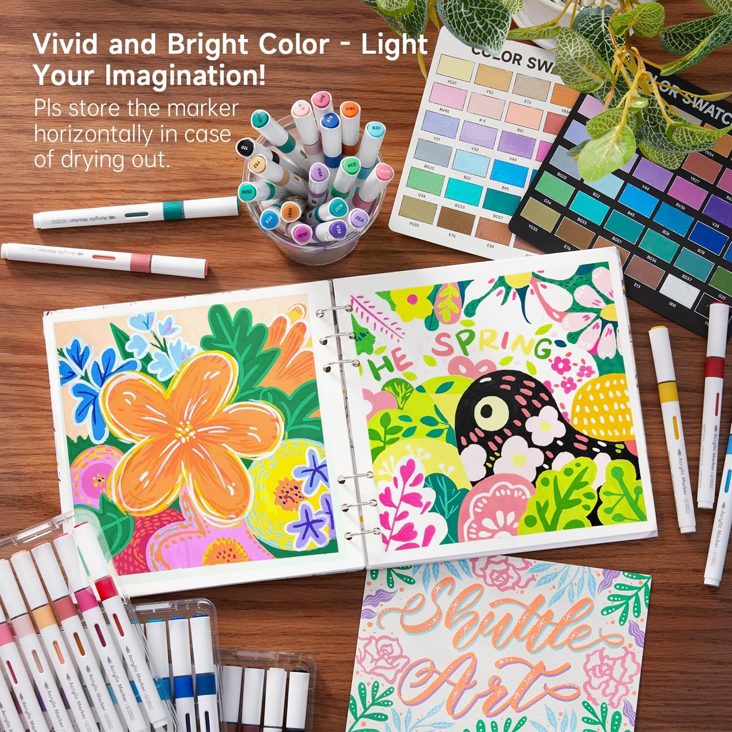 1760737545_Shuttle-Art-Automatic-Ink-Control-Acrylic-Paint-Markers-36-Colors-Brush-Tip-Acrylic-Paint-Pens-for-Rock-Painting-Ceramic-Wood-Canvas-Glass-Stone-Fabric-Card-Making-DIY-Art-Supplies.jpg Shuttle Art Automatic Ink Control Acrylic Paint Markers, 36 Colors Brush Tip Acrylic Paint Pens for Rock Painting, Ceramic, Wood, Canvas, Glass, Stone, Fabric, Card Making, DIY & Art Supplies - Image 8