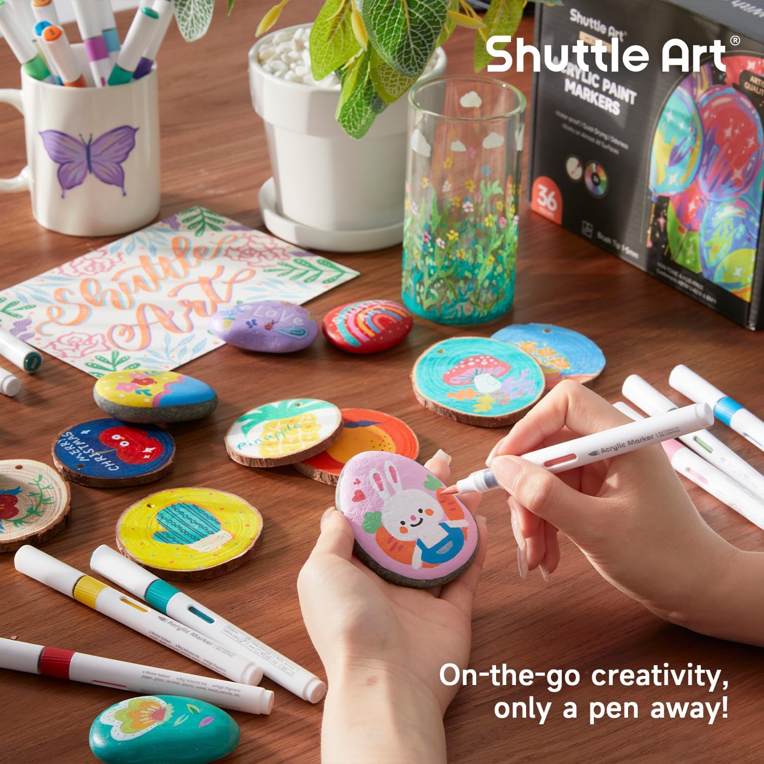 1760737549_Shuttle-Art-Automatic-Ink-Control-Acrylic-Paint-Markers-36-Colors-Brush-Tip-Acrylic-Paint-Pens-for-Rock-Painting-Ceramic-Wood-Canvas-Glass-Stone-Fabric-Card-Making-DIY-Art-Supplies.jpg Shuttle Art Automatic Ink Control Acrylic Paint Markers, 36 Colors Brush Tip Acrylic Paint Pens for Rock Painting, Ceramic, Wood, Canvas, Glass, Stone, Fabric, Card Making, DIY & Art Supplies - Image 10
