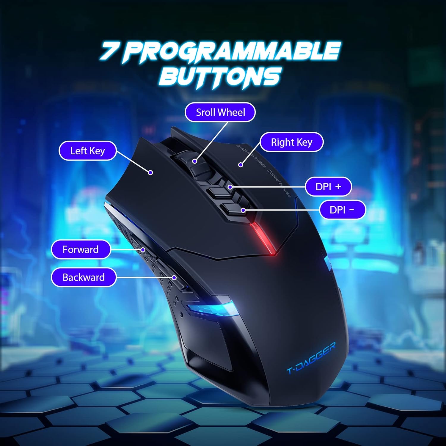 1760738830_T-DAGGER-Wireless-Gaming-Mouse-USB-Cordless-PC-Accessories-Computer-Mice-with-LED-Backlit-Ergonomic-Gamer-Laptop-Mouse-with-7-Silent-Buttons-5-Adjustable-DPI-Plug-Play-for-PC.jpg T-DAGGER Wireless Gaming Mouse- USB Cordless PC Accessories Computer Mice with LED Backlit, Ergonomic Gamer Laptop Mouse with 7 Silent Buttons, 5 Adjustable DPI Plug & Play for PC - Image 4
