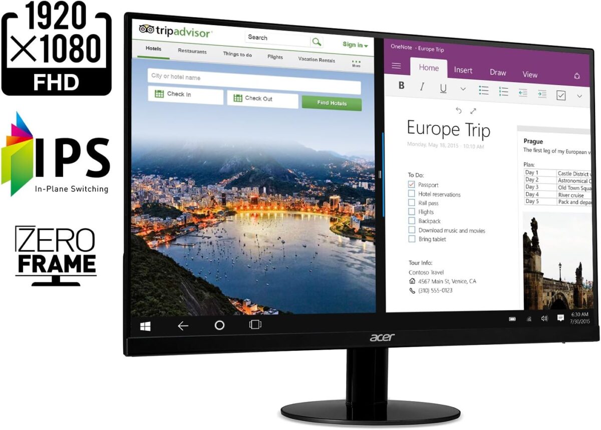 Acer 21.5 Inch Full HD (1920 x 1080) IPS Ultra-Thin Zero Frame Computer Monitor (HDMI & VGA Port), SB220Q bi - Image 3
