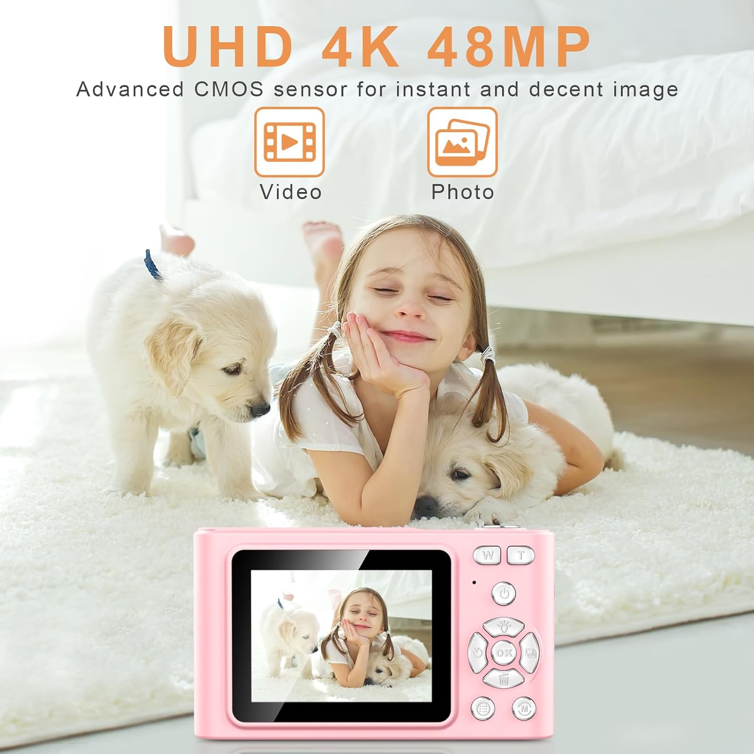 1760739657_Digital-Camera-Camera-for-Kids-UHD-4K-48MP-Point-and-Shoot-Digital-Cameras-with-64GB-SD-Card-and-16X-Digital-Zoom-Anti-Shake-Compact-Portable-Small-Gift-for-Boys-Girls-Students-Pink.jpg Digital Camera, Camera for Kids, UHD 4K 48MP Point and Shoot Digital Cameras with 64GB SD Card and 16X Digital Zoom Anti Shake, Compact Portable Small Gift for Boys Girls Students, Pink - Image 3
