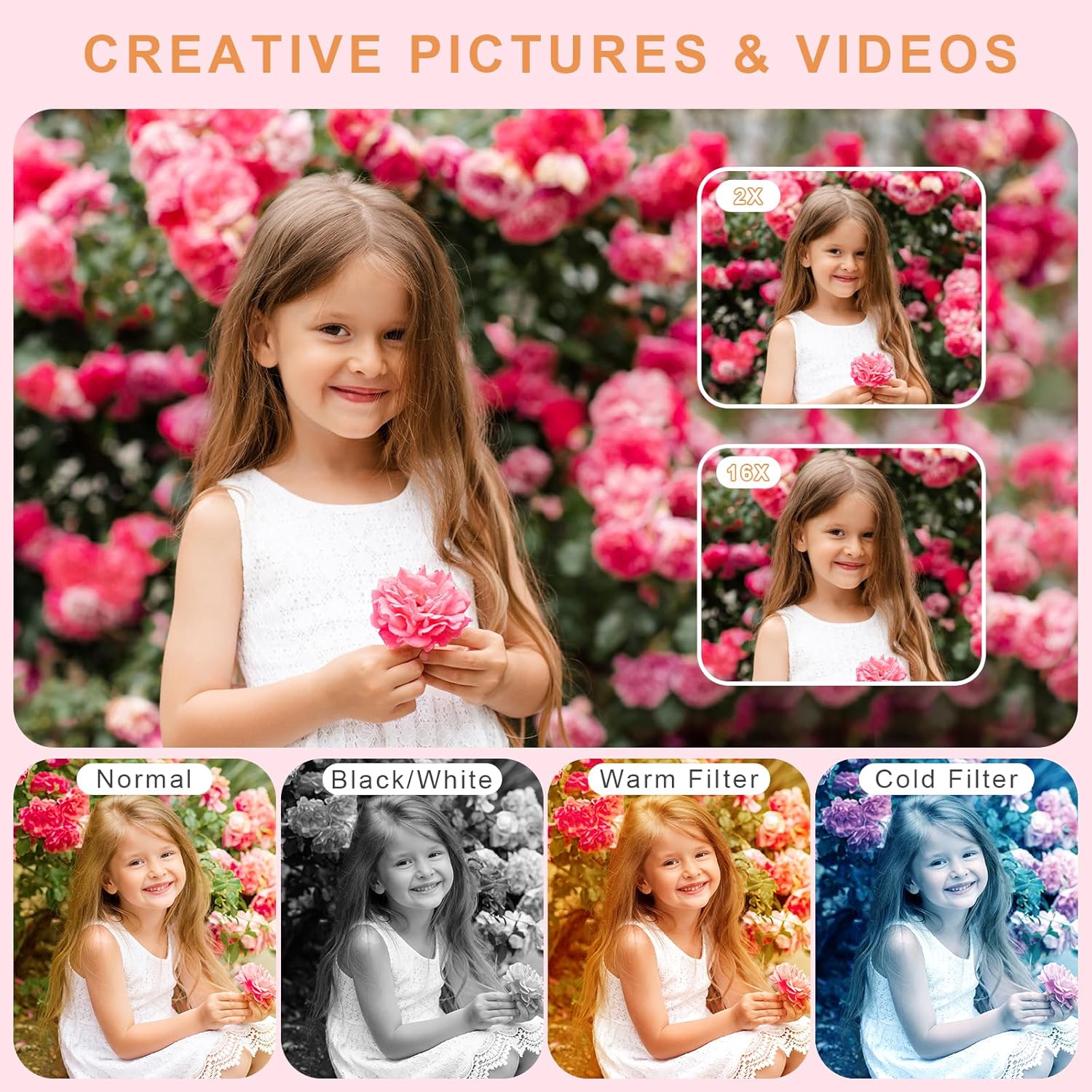 1760739662_Digital-Camera-Camera-for-Kids-UHD-4K-48MP-Point-and-Shoot-Digital-Cameras-with-64GB-SD-Card-and-16X-Digital-Zoom-Anti-Shake-Compact-Portable-Small-Gift-for-Boys-Girls-Students-Pink.jpg Digital Camera, Camera for Kids, UHD 4K 48MP Point and Shoot Digital Cameras with 64GB SD Card and 16X Digital Zoom Anti Shake, Compact Portable Small Gift for Boys Girls Students, Pink - Image 5