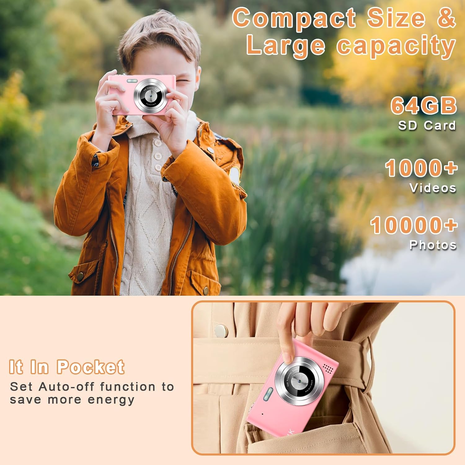 1760739663_Digital-Camera-Camera-for-Kids-UHD-4K-48MP-Point-and-Shoot-Digital-Cameras-with-64GB-SD-Card-and-16X-Digital-Zoom-Anti-Shake-Compact-Portable-Small-Gift-for-Boys-Girls-Students-Pink.jpg Digital Camera, Camera for Kids, UHD 4K 48MP Point and Shoot Digital Cameras with 64GB SD Card and 16X Digital Zoom Anti Shake, Compact Portable Small Gift for Boys Girls Students, Pink - Image 6