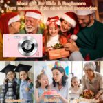 Digital Camera, Camera for Kids, UHD 4K 48MP Point and Shoot Digital Cameras with 64GB SD Card and 16X Digital Zoom Anti Shake, Compact Portable Small Gift for Boys Girls Students, Pink - Image 7