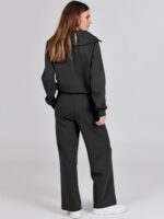 ANRABESS Women 2 Piece Outfits 2025 Fall Fashion Airport Wide Leg Pants Lounge Set Leisure Travel Vacation Clothes Sweatsuits - Image 5
