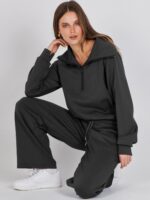 ANRABESS Women 2 Piece Outfits 2025 Fall Fashion Airport Wide Leg Pants Lounge Set Leisure Travel Vacation Clothes Sweatsuits - Image 8