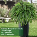 Single Silky Artificial Boston Fern Bush, 49Inch Large Artificial Ferns for Outdoors, Large Faux Ferns Artificial Plants,Suitable for Decorating Office, Living Room Faux Greenery,95Branches - Image 5