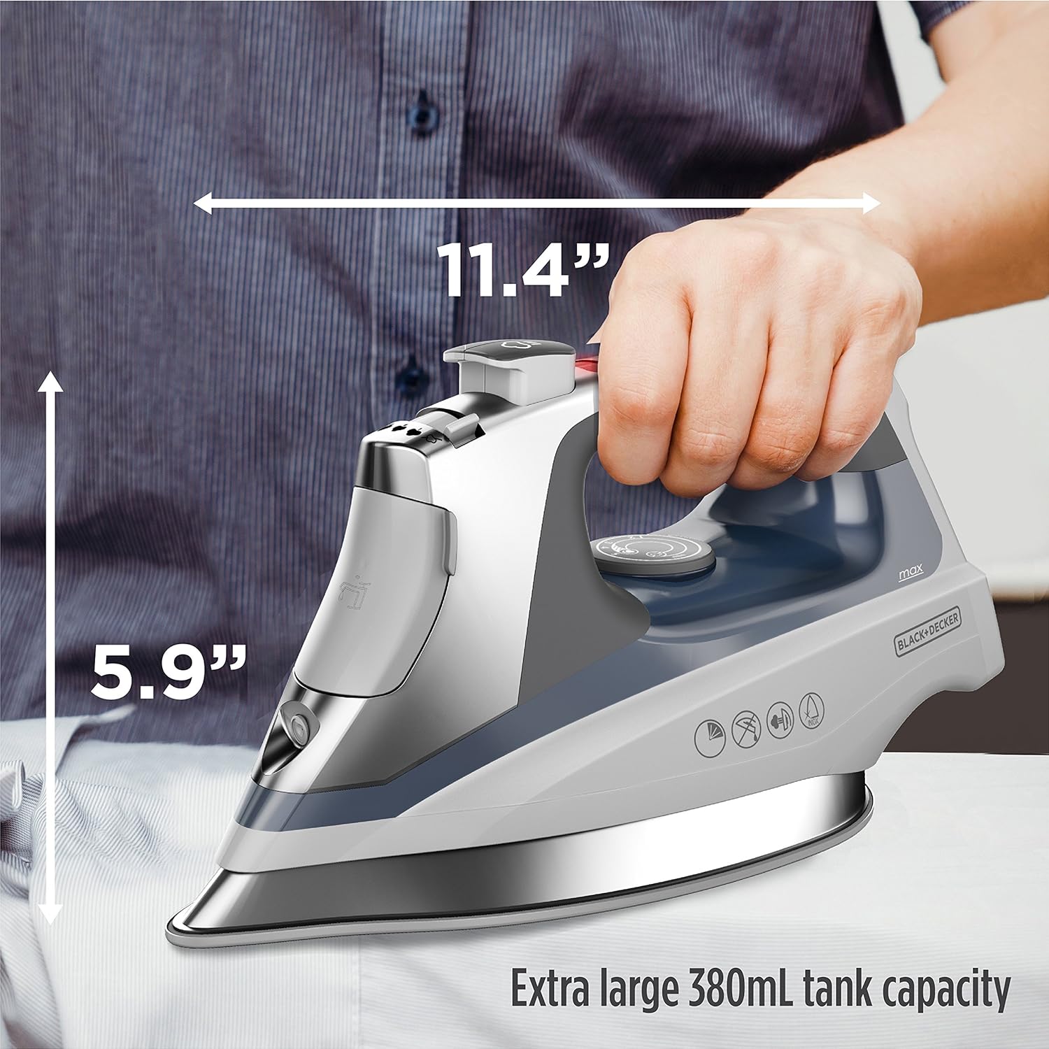 1760820290_BLACKDECKER-Allure-Professional-Steam-Iron-Blue-D3030.jpg BLACK+DECKER Allure Professional Steam Iron, Blue, D3030 - Image 8