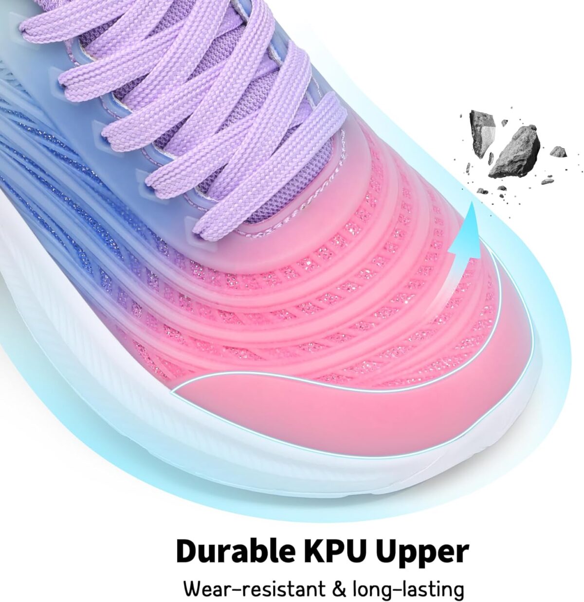 DREAM PAIRS Girls Boys Shoes Kids Lace up Tennis Sparkle Glitter Athletic Running Sneakers - Image 4