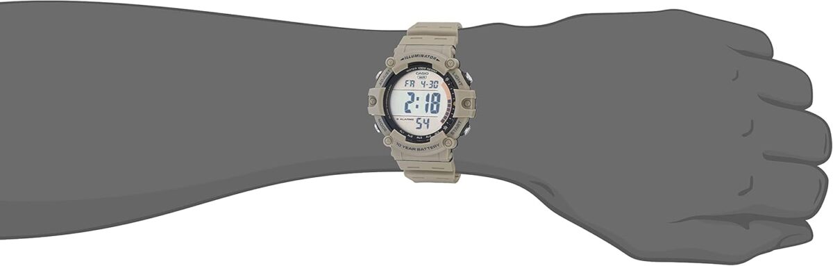 Casio Illuminator AE1500WH Series | 10-Year Battery | LED Backlight | 5-Alarms | 1/100 Sec Stopwatch | Men's Digital Watch - Image 3
