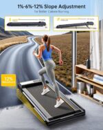 Walking Pad Treadmill with 12% Incline, 4 in 1 Folding Treadmill for Home/Office with Handle Bar, 2.5HP Under Desk Treadmills Portable Walking Pad with App & Bluetooth Speaker, 0.6-10MPH - Image 3