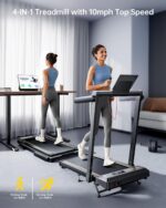 Walking Pad Treadmill with 12% Incline, 4 in 1 Folding Treadmill for Home/Office with Handle Bar, 2.5HP Under Desk Treadmills Portable Walking Pad with App & Bluetooth Speaker, 0.6-10MPH - Image 4