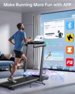 Walking Pad Treadmill with 12% Incline, 4 in 1 Folding Treadmill for Home/Office with Handle Bar, 2.5HP Under Desk Treadmills Portable Walking Pad with App & Bluetooth Speaker, 0.6-10MPH - Image 5