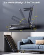 Walking Pad Treadmill with 12% Incline, 4 in 1 Folding Treadmill for Home/Office with Handle Bar, 2.5HP Under Desk Treadmills Portable Walking Pad with App & Bluetooth Speaker, 0.6-10MPH - Image 10