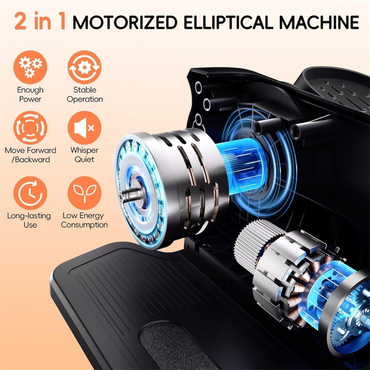 Under Desk Elliptical Machine, Morelax Ellipse Leg Exerciser for Seniors Fully Assembled, Quiet & Portable Electric Seated Pedal Exerciser with Remote Control & 12 Adjustable Speeds - Image 3