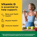 Nature Made Vitamin D3 K2 Supplement, 5000 IU (125 mcg) Vitamin D for Bone, Teeth, Muscle and Immune Support, 30 D3 and K2 Softgels, 30 Day Supply - Image 3