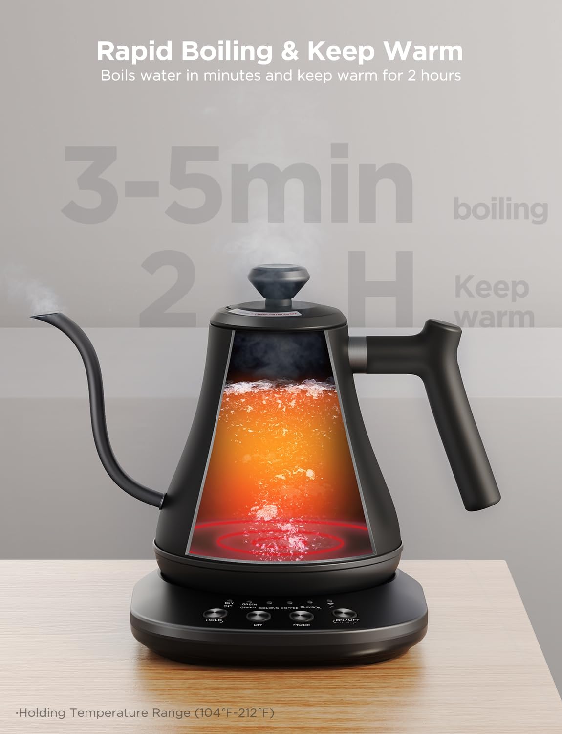 1760825584_Govee-Smart-Electric-Kettle-WiFi-Variable-Temperature-Gooseneck-Pour-Over-Kettle-and-Tea-Kettle-Alexa-Control-1200W-Quick-Heating-100-Stainless-Steel-0.8L-Matte-Black.jpg Govee Smart Electric Kettle, WiFi Variable Temperature Gooseneck Pour Over Kettle and Tea Kettle, Alexa Control, 1200W Quick Heating, 100% Stainless Steel, 0.8L, Matte Black - Image 4