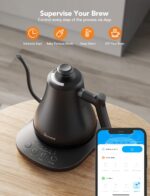 Govee Smart Electric Kettle, WiFi Variable Temperature Gooseneck Pour Over Kettle and Tea Kettle, Alexa Control, 1200W Quick Heating, 100% Stainless Steel, 0.8L, Matte Black - Image 8