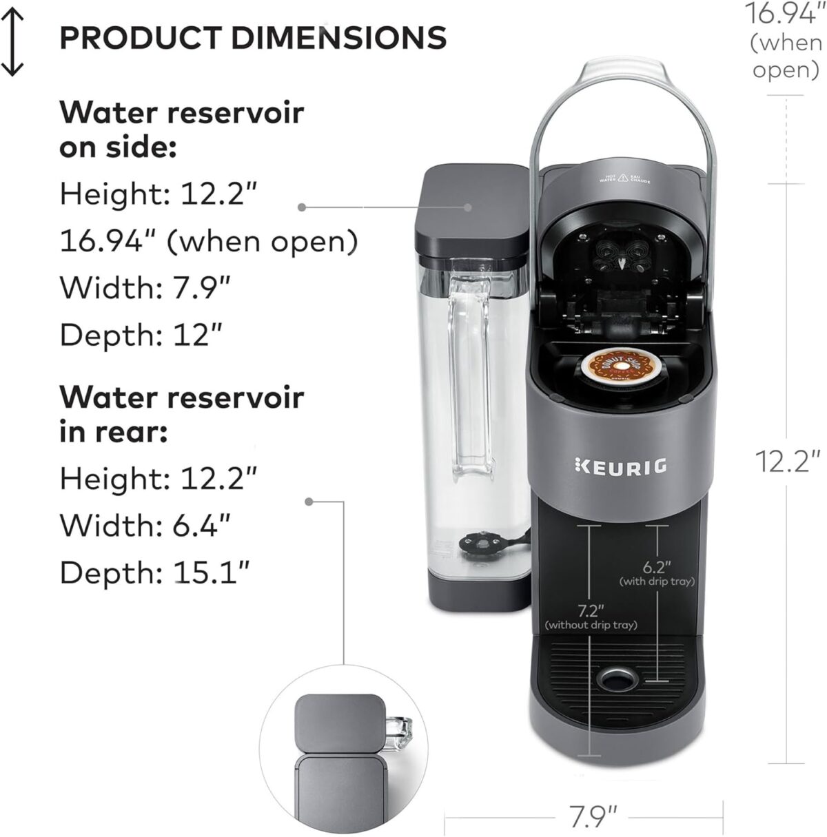 Keurig K-Supreme Single Serve K-Cup Pod Coffee Maker, MultiStream Technology, 4 Brew Sizes, 66oz Dual-Position Removable Reservoir, Gray - Image 7