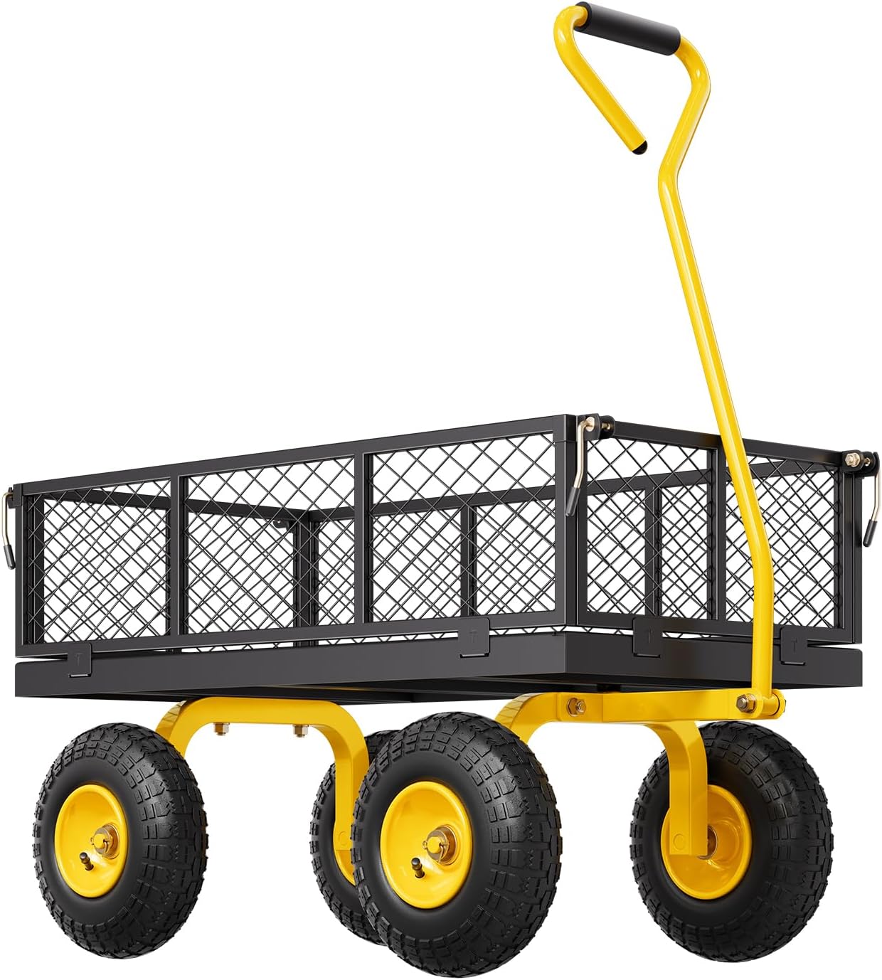 1760828525_VEVOR-500-Lbs-Steel-Garden-Cart-Heavy-Duty-Garden-Wagon-Cart-Pullable-on-Wheels-Metal-Yard-Utility-Wagon-Carts-with-10-All-Terrain-Tires-Mesh-Removable-Sides-and-180°Rotating-Handle.jpg VEVOR 500 Lbs Steel Garden Cart, Heavy Duty Garden Wagon Cart Pullable on Wheels, Metal Yard Utility Wagon Carts with 10" All Terrain Tires, Mesh Removable Sides and 180°Rotating Handle - Image 10