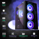 NOVATECH Phantom 2.0 - Prebuilt Gaming PC Desktop Computer - RX580 - Intel Xeon i7 3.5GHz - 16GB RAM - 512GB M.2 SSD WiFi/BT, Win 11 - Gaming Computer Tower - Pre Built PC Gameing - 1 Year Warranty - Image 3