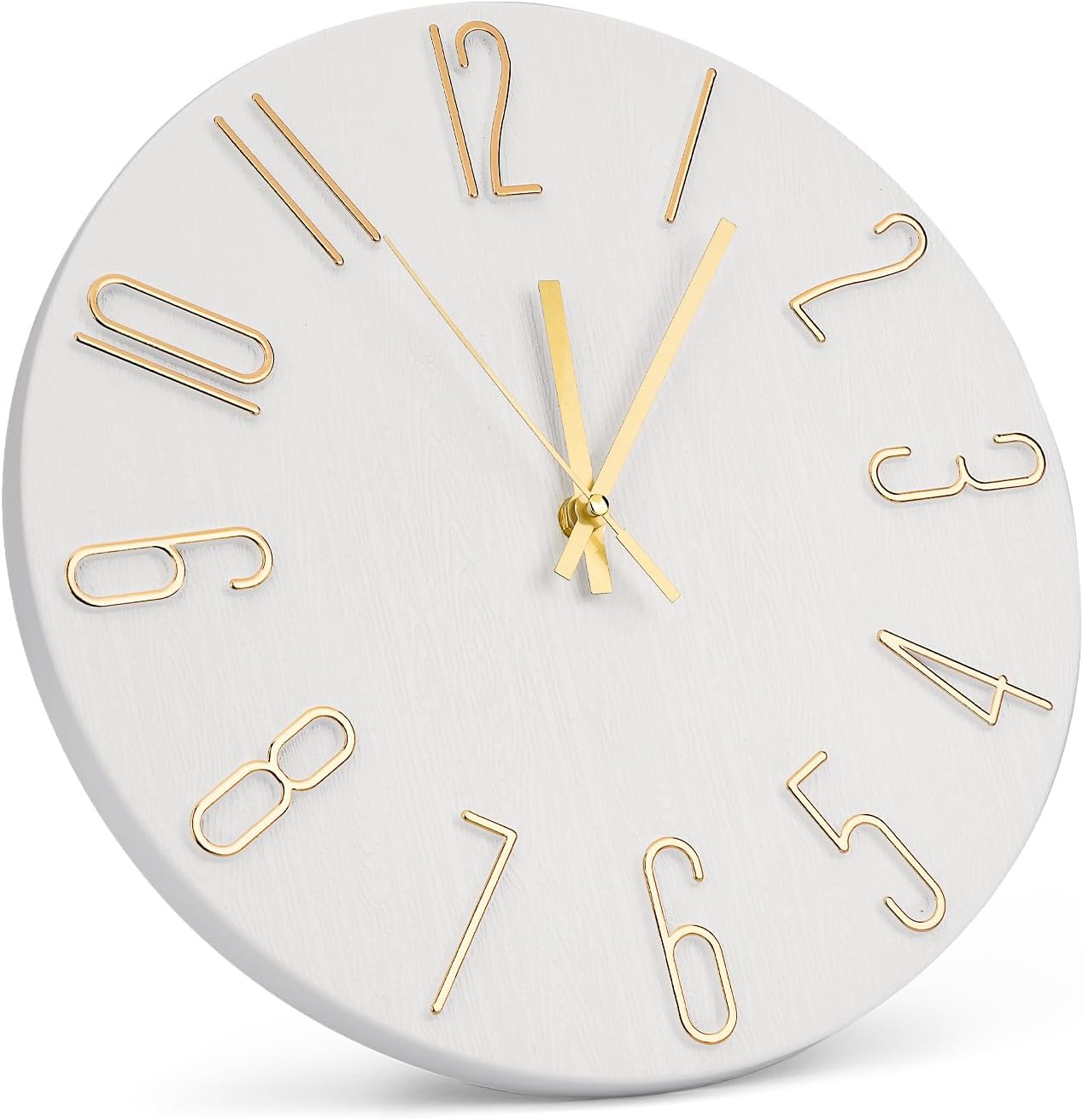 1760834211_Wall-Clock-12-Inch-Silent-Non-Ticking-Imitation-Wood-Indoor-Clock-Round-White-Decor-Clock-Modern-3D-Figures-Quartz-Wall-Clocks-for-Home-Hotel-Office-School-Bedroom-Living-Room-Kitchen.jpg Wall Clock 12 Inch Silent Non-Ticking Imitation Wood Indoor Clock Round White Decor Clock Modern 3D Figures Quartz Wall Clocks for Home, Hotel, Office, School, Bedroom, Living Room, Kitchen - Image 3