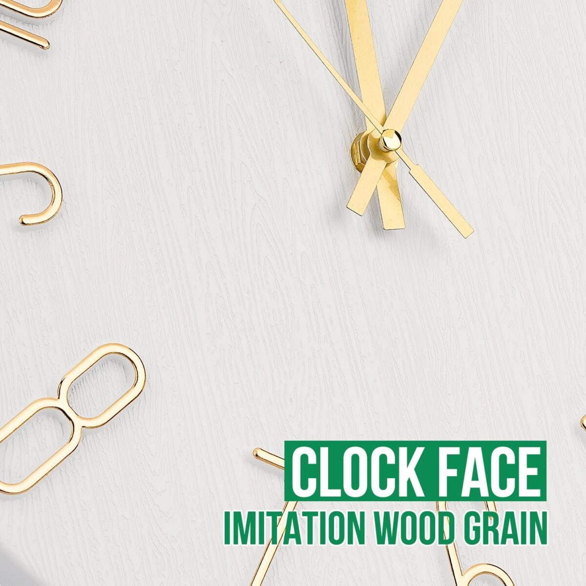 Wall Clock 12 Inch Silent Non-Ticking Imitation Wood Indoor Clock Round White Decor Clock Modern 3D Figures Quartz Wall Clocks for Home, Hotel, Office, School, Bedroom, Living Room, Kitchen - Image 6