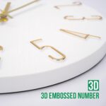 Wall Clock 12 Inch Silent Non-Ticking Imitation Wood Indoor Clock Round White Decor Clock Modern 3D Figures Quartz Wall Clocks for Home, Hotel, Office, School, Bedroom, Living Room, Kitchen - Image 7
