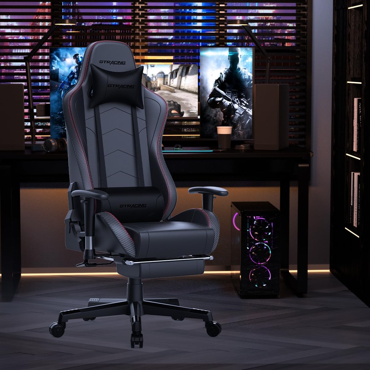 1760834283_GTRACING-Gaming-Chair-with-Footrest-Speakers-Video-Game-Chair-Bluetooth-Music-Heavy-Duty-Ergonomic-Computer-Office-Desk-Chair.jpg GTRACING Gaming Chair with Footrest Speakers Video Game Chair Bluetooth Music Heavy Duty Ergonomic Computer Office Desk Chair - Image 3