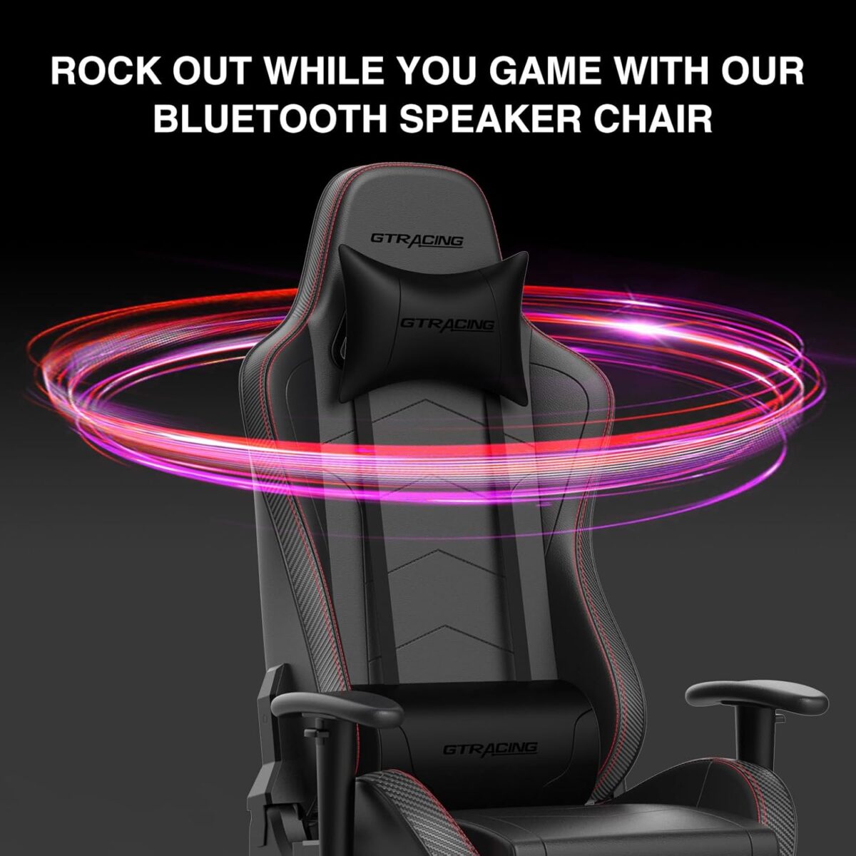 GTRACING Gaming Chair with Footrest Speakers Video Game Chair Bluetooth Music Heavy Duty Ergonomic Computer Office Desk Chair - Image 11