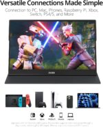 MNN Portable Monitor 15.6inch FHD 1080P USB C HDMI Gaming Ultra-Slim IPS Display w/Smart Cover & Speakers,HDR Plug&Play, External Monitor for Laptop PC Phone Mac (15.6'' 1080P) - Image 4