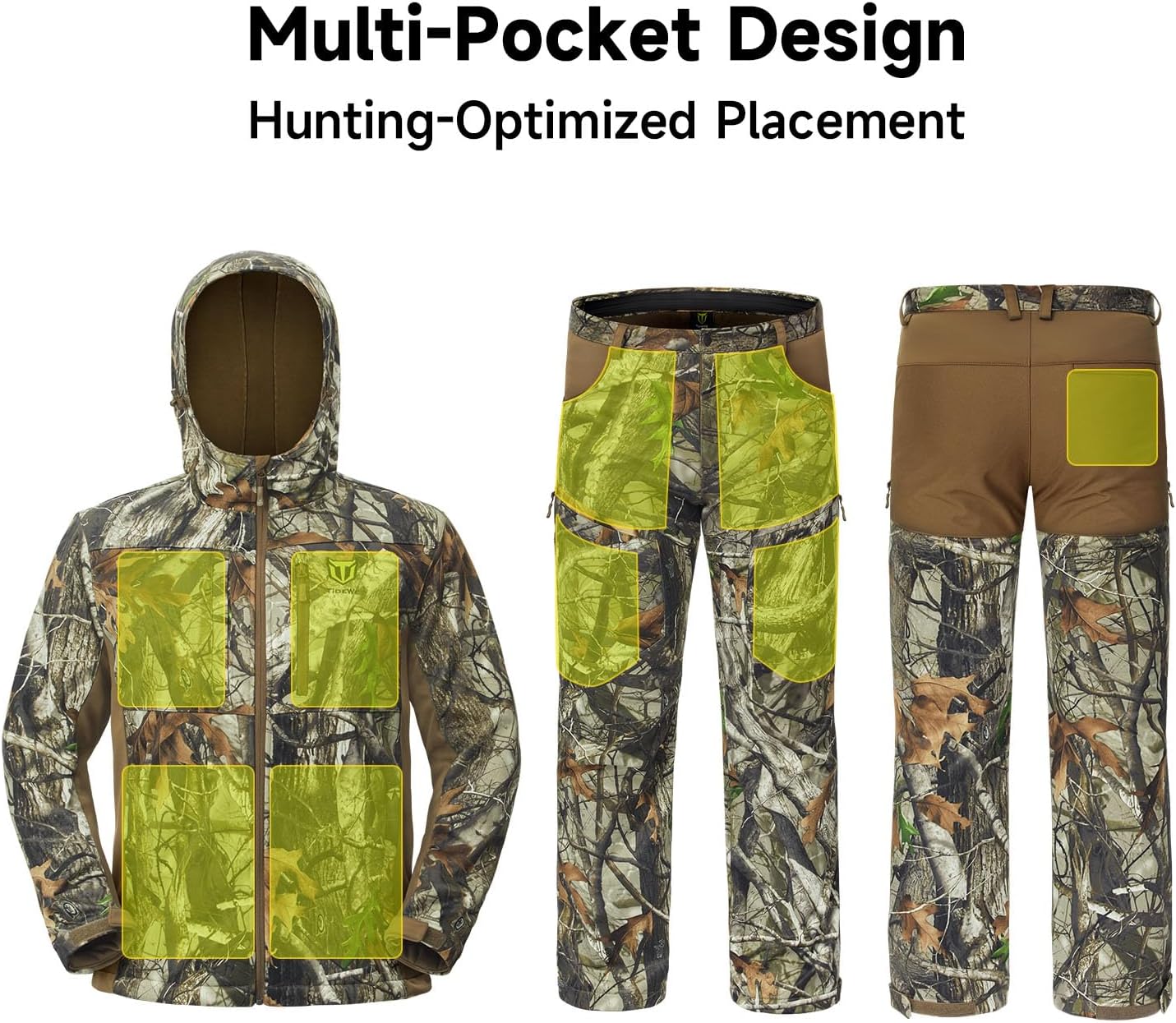 1760838612_TIDEWE-Hunting-Clothes-for-Men-with-Fleece-Lining-Safety-Strap-Compatible-Water-Resistant-Silent-Hunting-Jacket-and-Pants.jpg TIDEWE Hunting Clothes for Men with Fleece Lining, Safety Strap Compatible Water Resistant Silent Hunting Jacket and Pants - Image 5
