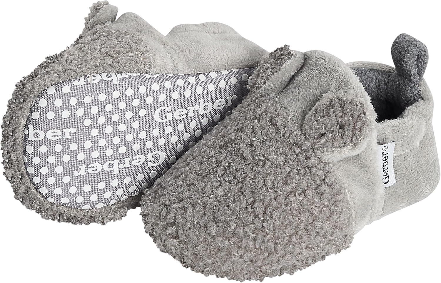 1760903339_Gerber-unisex-baby-Fleece-Lined-Non-Skid-Soft-Slipper-Booties-With-EarsSlipper.jpg Gerber unisex-baby Fleece Lined Non Skid Soft Slipper Booties With EarsSlipper - Image 3