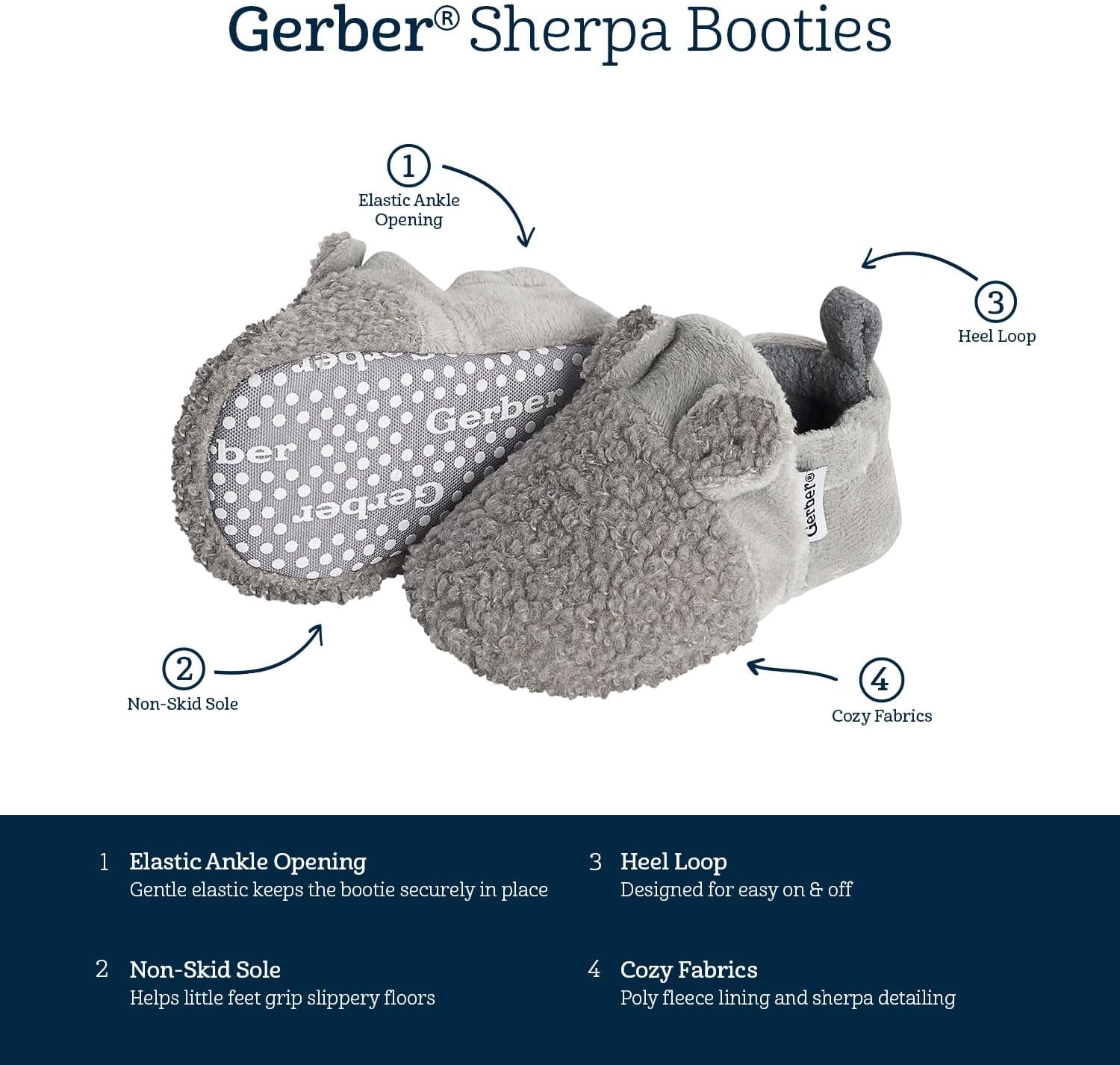 1760903348_Gerber-unisex-baby-Fleece-Lined-Non-Skid-Soft-Slipper-Booties-With-EarsSlipper.jpg Gerber unisex-baby Fleece Lined Non Skid Soft Slipper Booties With EarsSlipper - Image 7