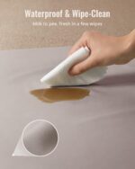 Blissful Diary Vegan Leather Baby Play Mat, 50x50 Thicken Foam Cushioned & Waterproof Playpen Mat for Infants and Toddlers, Stylish and Just Wipe-Clean Playmat for Baby Play on Floor, Taupe - Image 5