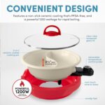 AROMA® Divided Electric Shabu Shabu Hot Pot with PFAS-Free Ceramic-Coated Pot (2.5 Quarts) - Image 4