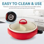 AROMA® Divided Electric Shabu Shabu Hot Pot with PFAS-Free Ceramic-Coated Pot (2.5 Quarts) - Image 5