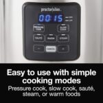 Proctor Silex Proctor-Silex Simplicity 4-in-1 Electric Pressure Cooker, 3 Quart Multi-Function With Slow Cook, Steam, Sauté, Rice, Stainless Steel (34503) - Image 4