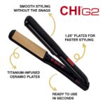 CHI G2 Flat Iron, Hair Straightener For A Smooth Finish, Ceramic Heater For 40 Second Heat Up, Durable Design, 1.25" Iron - Image 3